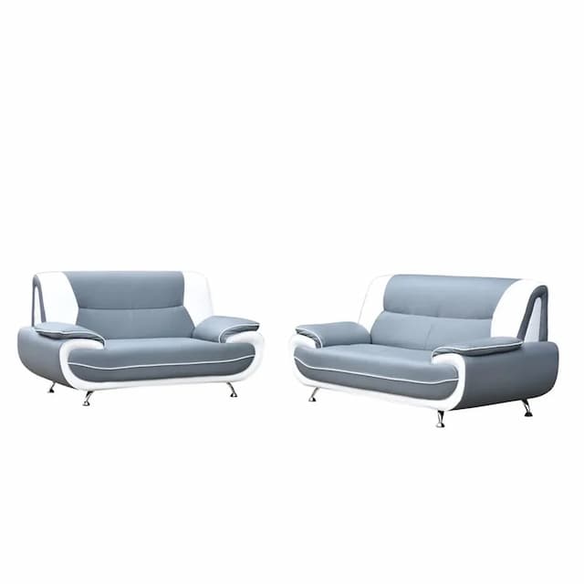 Alzira Grey/White Sofa Set