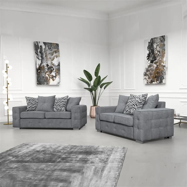 Jiroft Grey 3 Plus 2 Sofa Set