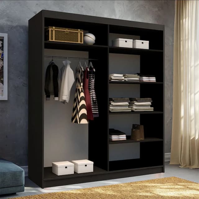 Infinity II High Gloss Wardrobe Black