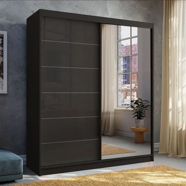 Infinity II High Gloss Wardrobe Black