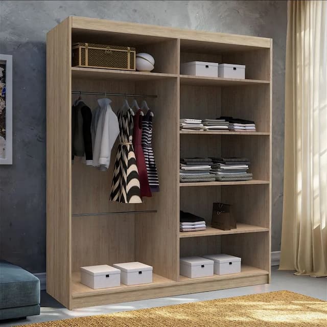 Infinity II High Gloss Wardrobe Oak