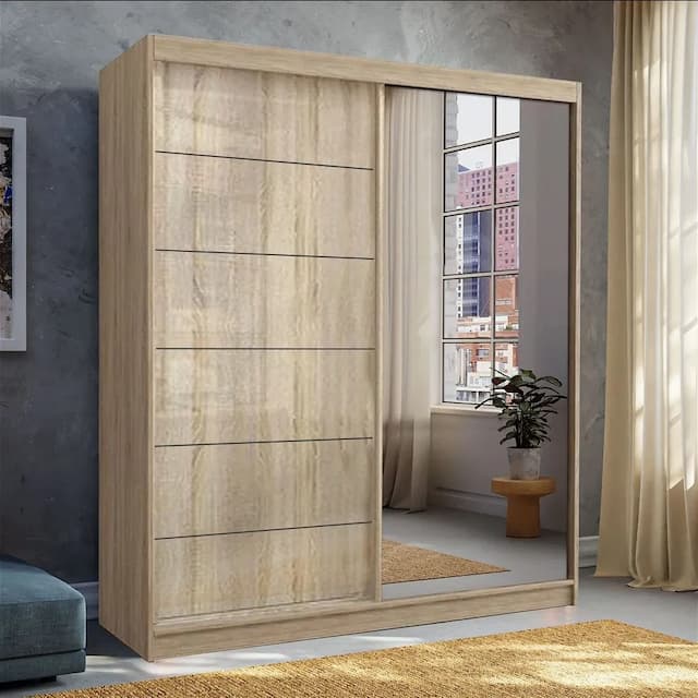 Infinity II High Gloss Wardrobe Oak