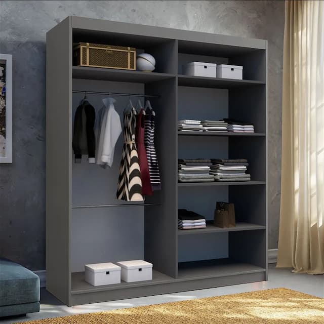 Infinity Grey High Gloss Wardrobe