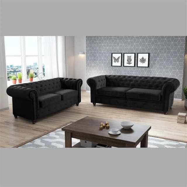 Dassi Black 3 Plus 2 Sofa Set