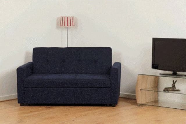 Ascot Navy Blue 2 Seater Fabric Sofa Bed