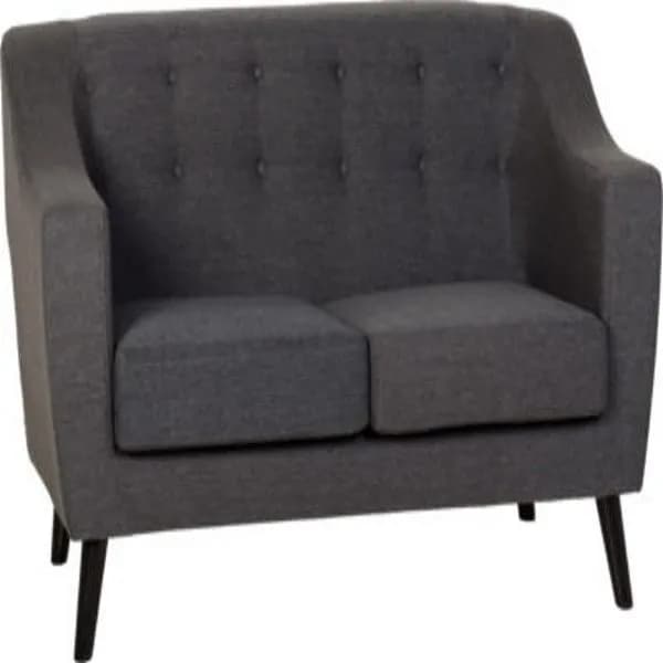 Ascot Dark Grey 2 Seater Velvet Fabric Sofa