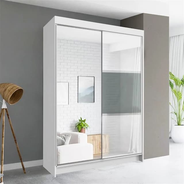 Manhattan II High Gloss Wardrobe White