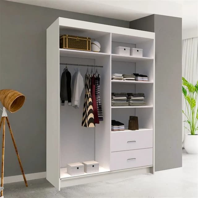 Manhattan II High Gloss Wardrobe White
