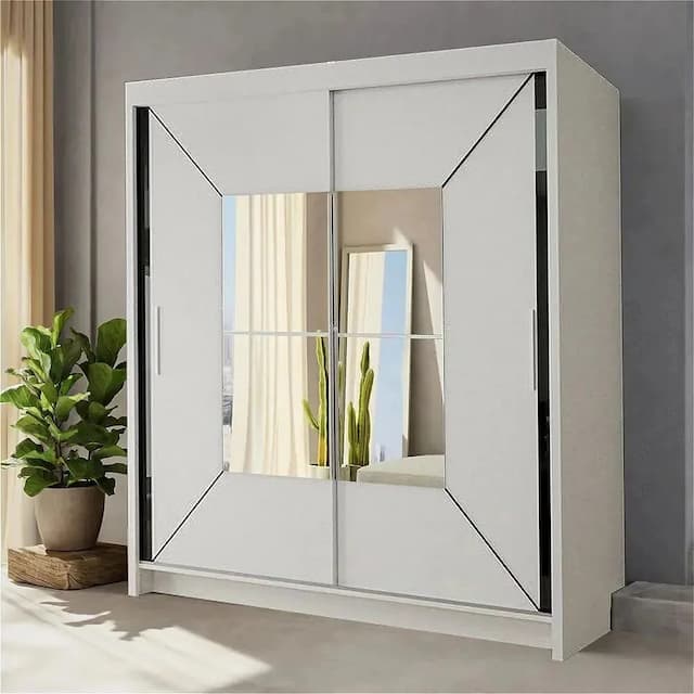 Nicole II  Sliding Wardrobe White