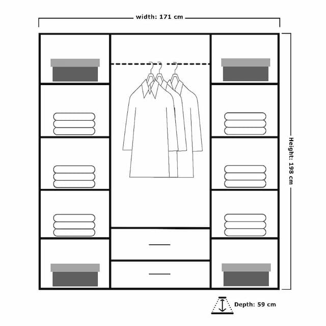 London II Wardrobe White