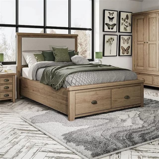 Marne Oak King Size Bed