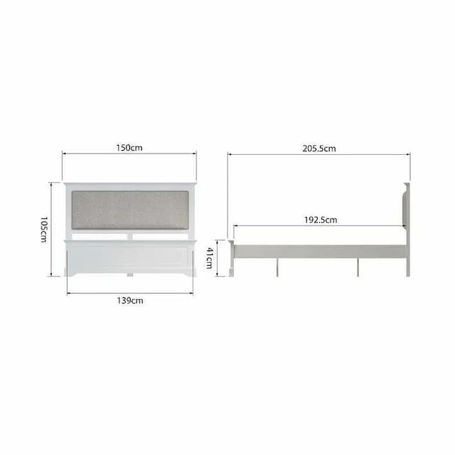 Bernay White Double Bed