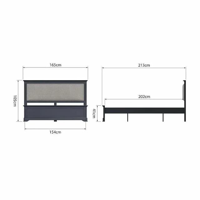 Mokub Dark Grey King Bed