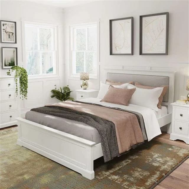 Mokub White King Bed