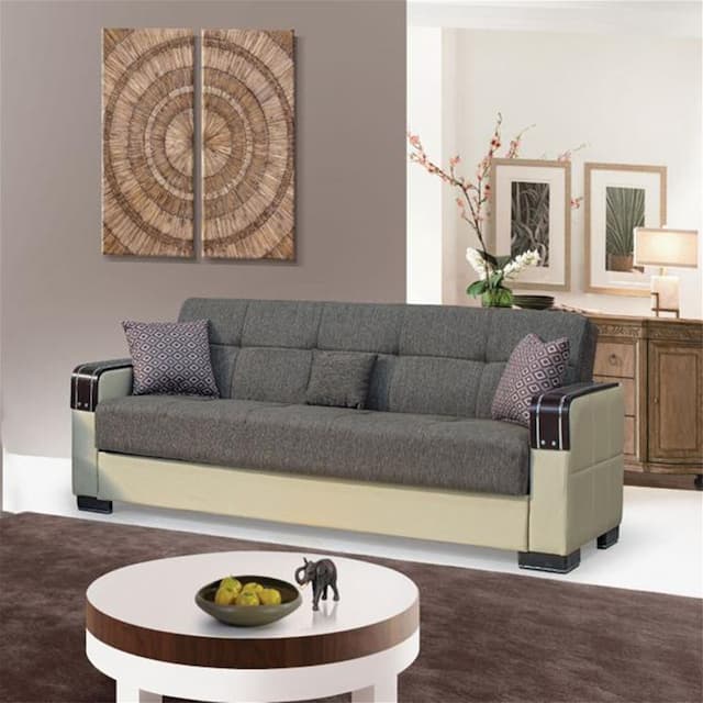  Palu Brown 3-Seater Sofa Bed