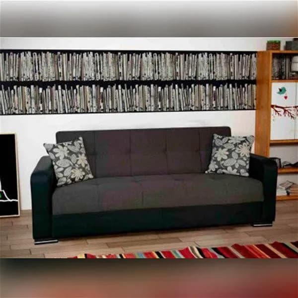 Kelix Brown 3-Seater Sofa Bed