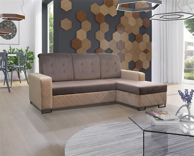 Bergan Brown Corner Sofa Bed