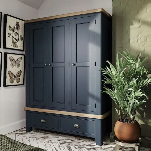 Herron Blue 3 Door Wardrobe