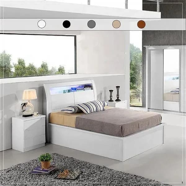 Mage White High Gloss Bed