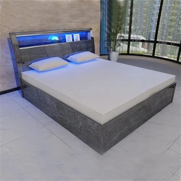 Mage Grey High Gloss Bed