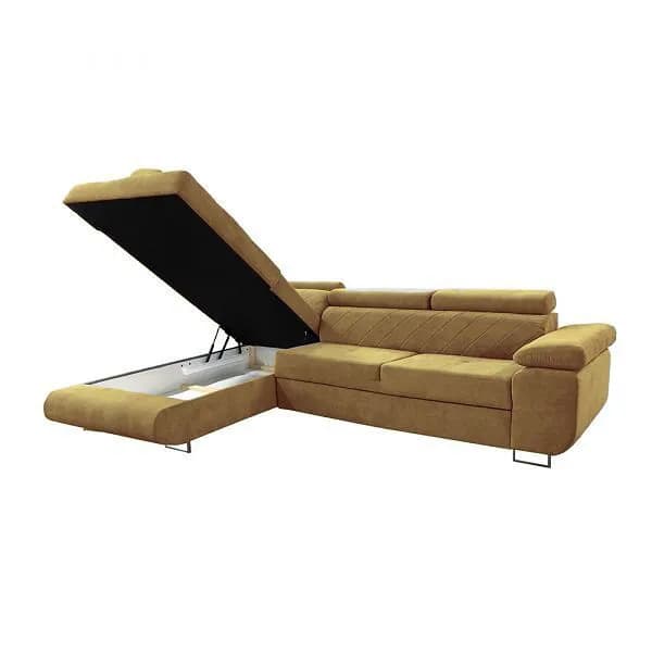 Ameca Mustard Corner Sofa Bed     