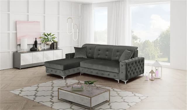 Bleaker Grey Corner Sofa Bed