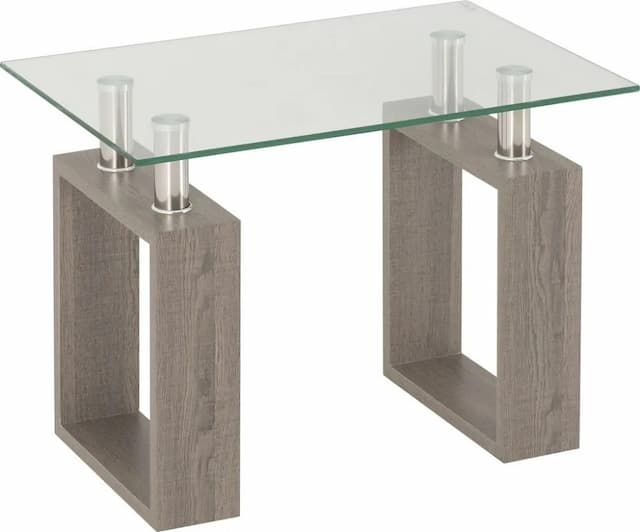 Lamp Table Light Charcoal Clear Glass Silver