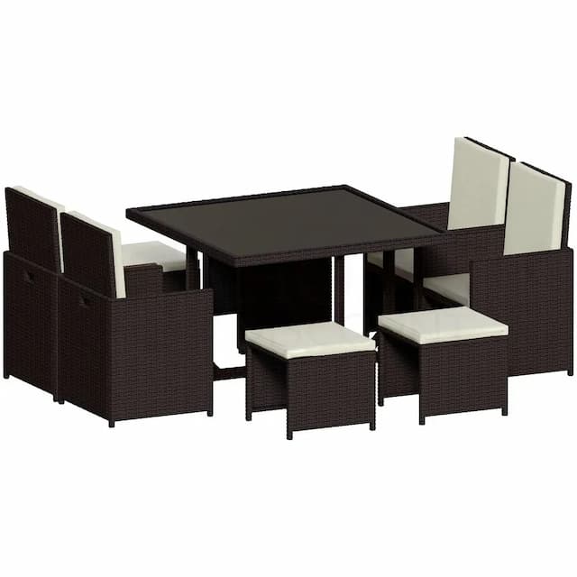 Fort 8 Seater Rattan Set, Brown