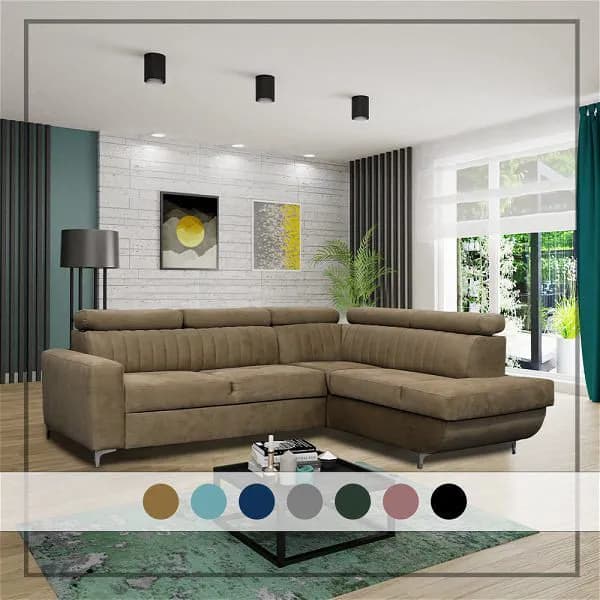 Zarate Camel L-Shaped Sofa Bed (Copy)