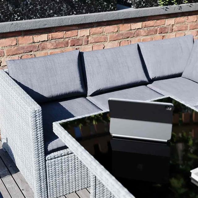 German 9 Seater Grey Rattan Set