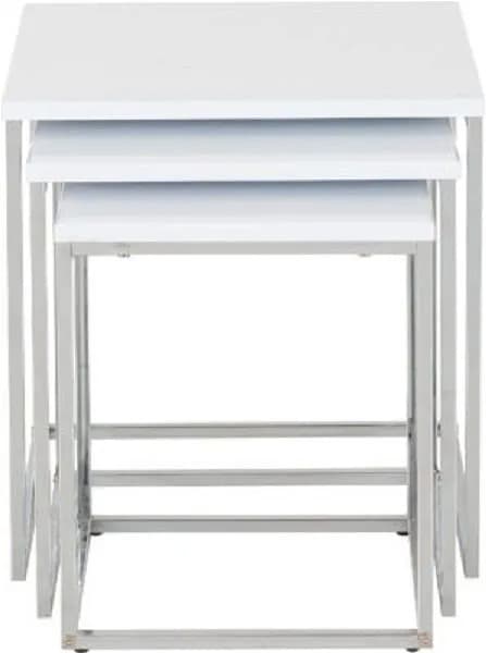 Nest Of Tables White Gloss Chrome