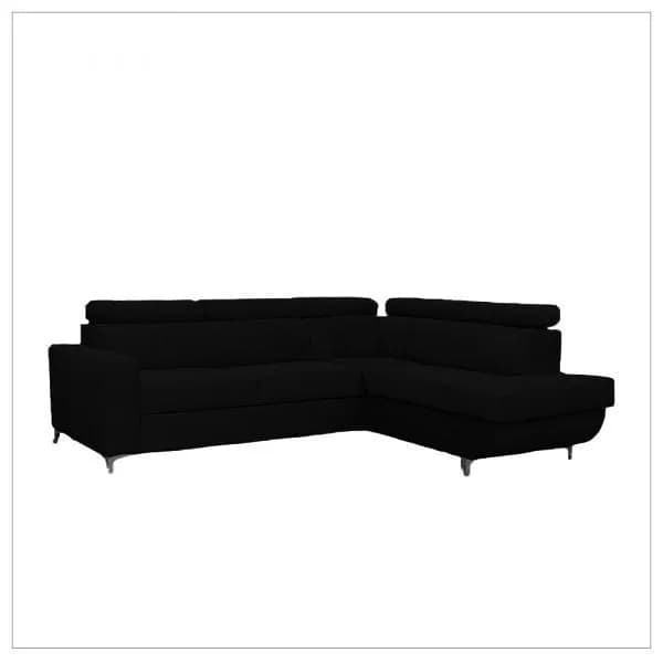 Zarate Black L-Shaped Sofa Bed
