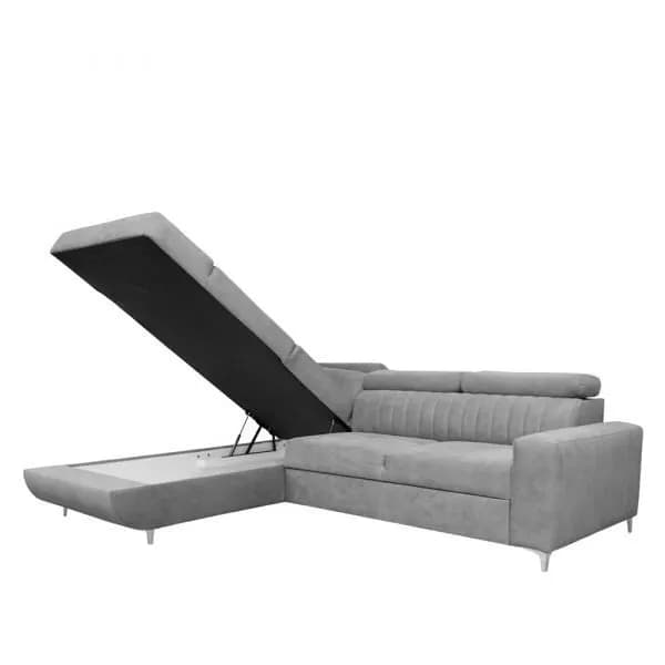 Zarate Grey L-Shaped Sofa Bed