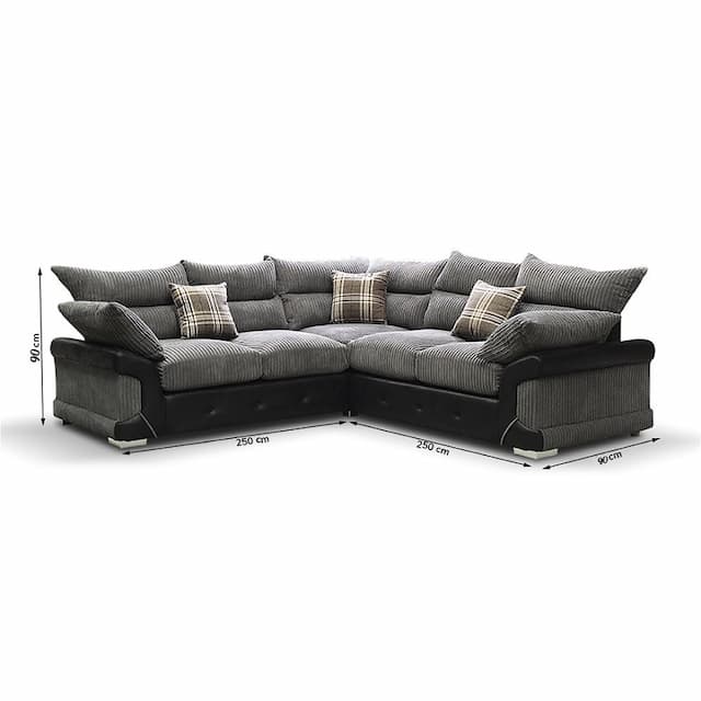 Feshi Black Corner Sofa