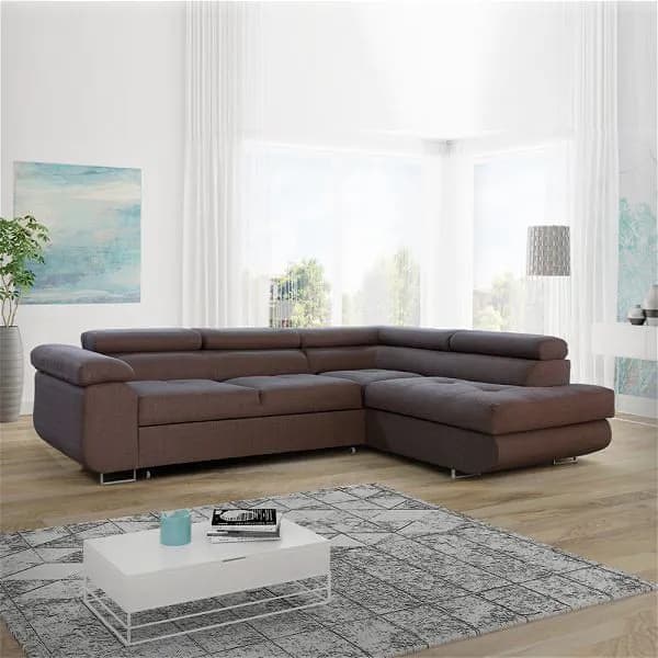 Napar Brown  Corner Sofa Bed