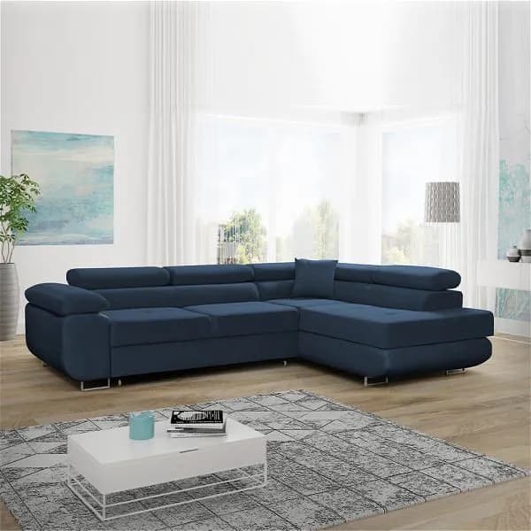 Napar Blue  Corner Sofa Bed