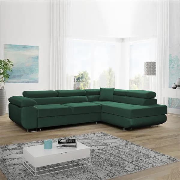 Napar Green Corner Sofa Bed