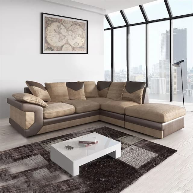 Zemba Beige Corner Sofa