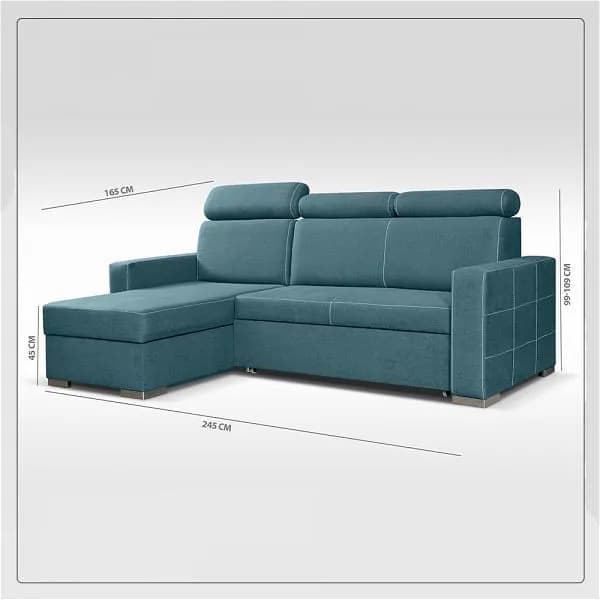 Cust Green L Shape Sofa Bed