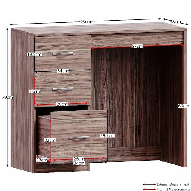 Vice Dressing Table, Walnut