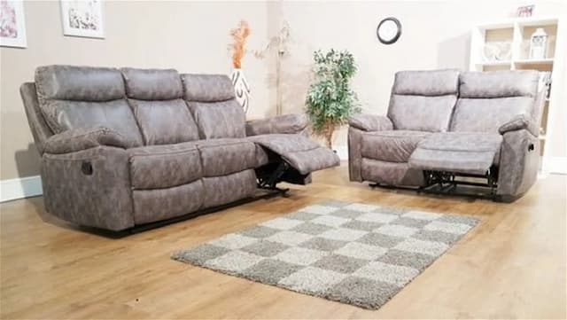 NAV RECLINER SOFA SET GREY