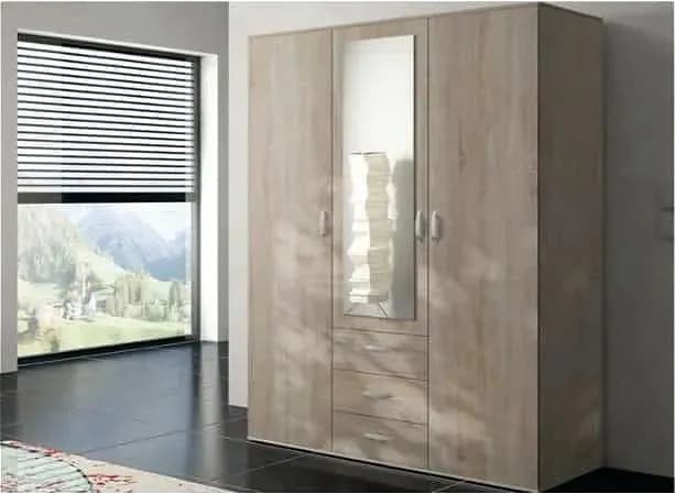 Ozyrys II 3 Door Hinged Wardrobe Oak