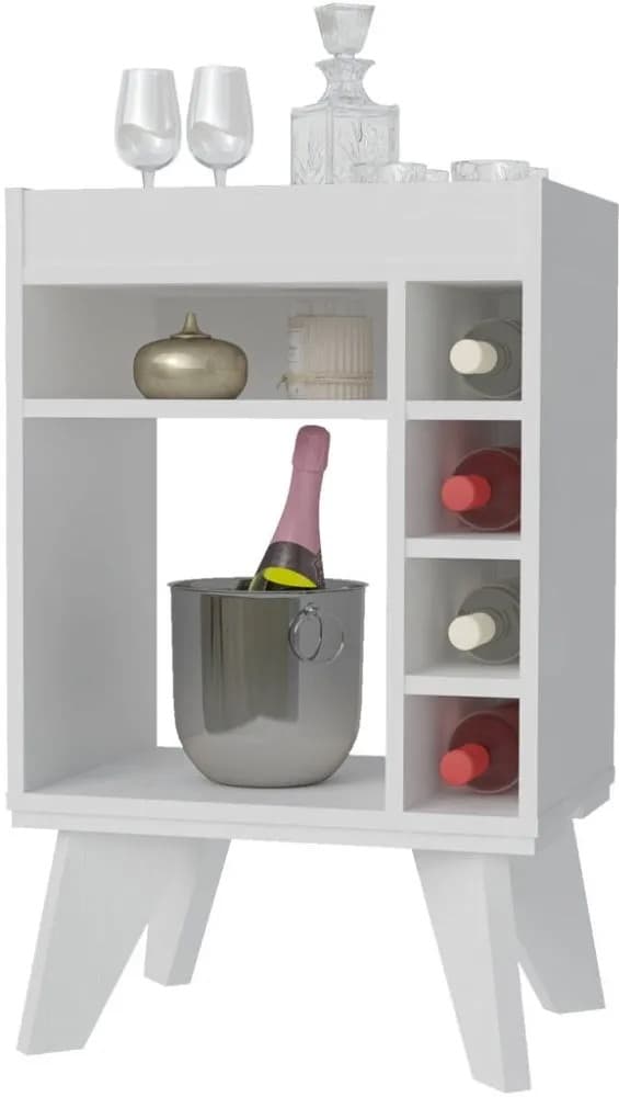 Mini Bar Side Table White Effect