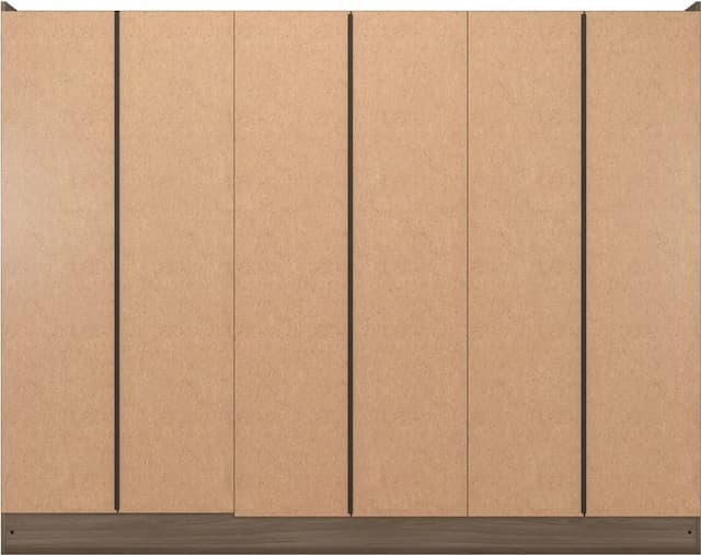 Eton 6 Door Rustic Oak Effect MDF 3D Effect Hinged Wardrobe