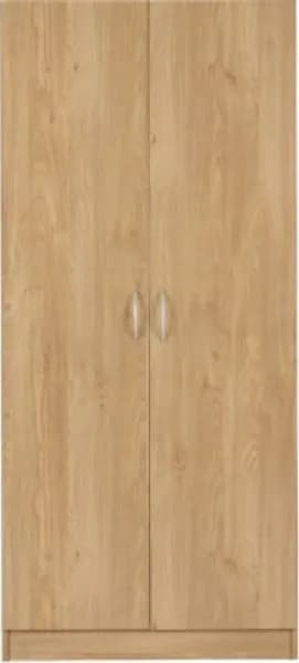 2 Door Wardrobe Oak Effect Veneer