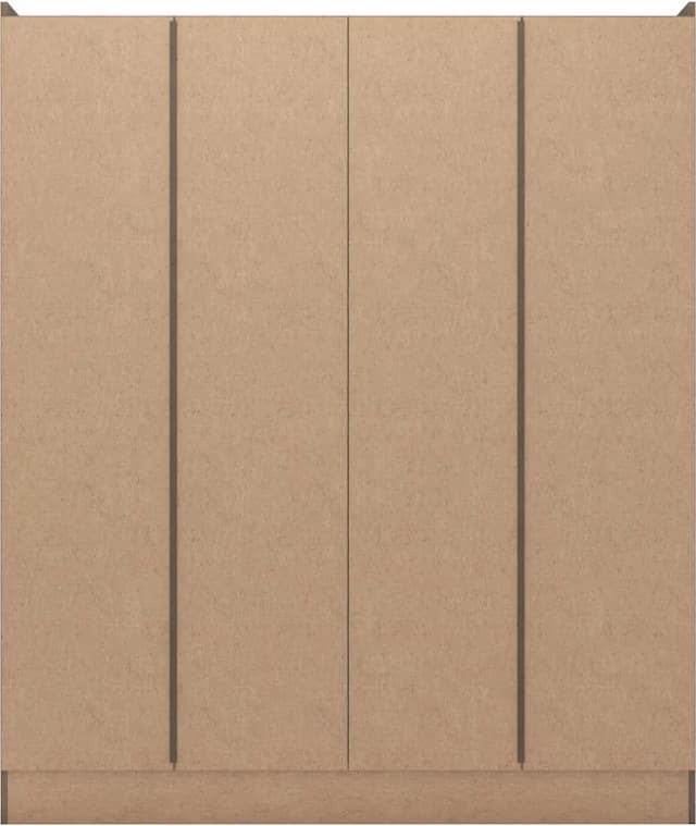 Eton 4 Door Rustic Oak Effect MDF 3D Effect Hinged Wardrobe
