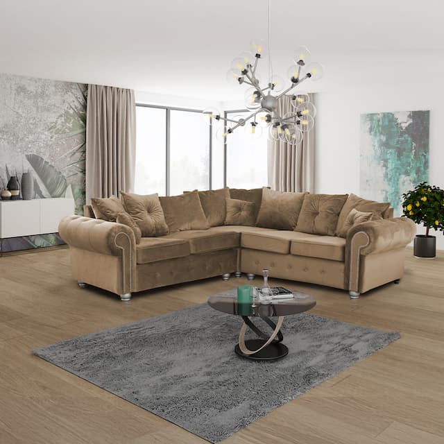Atok Brown Corner Sofa 