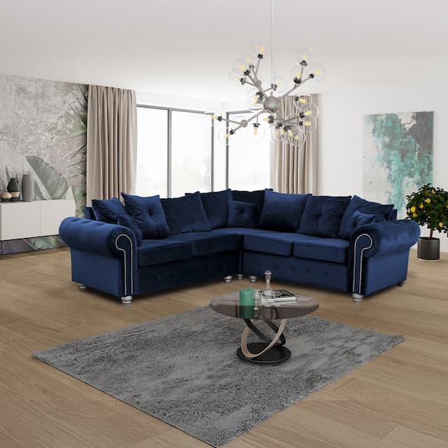 Atok Blue Corner Sofa