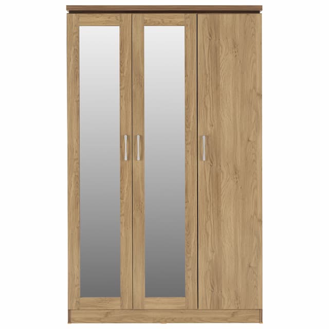 Saco Oak Mirrored Wardrobe