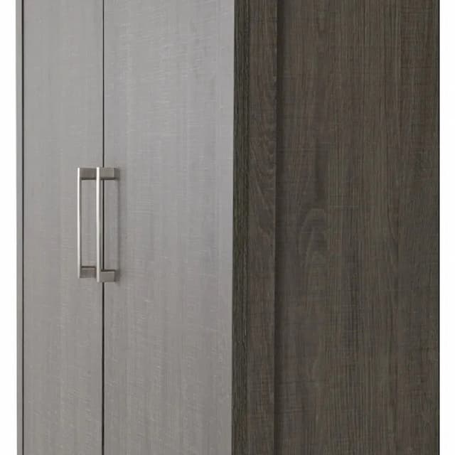 2 Door Wardrobe Black Wood Grain